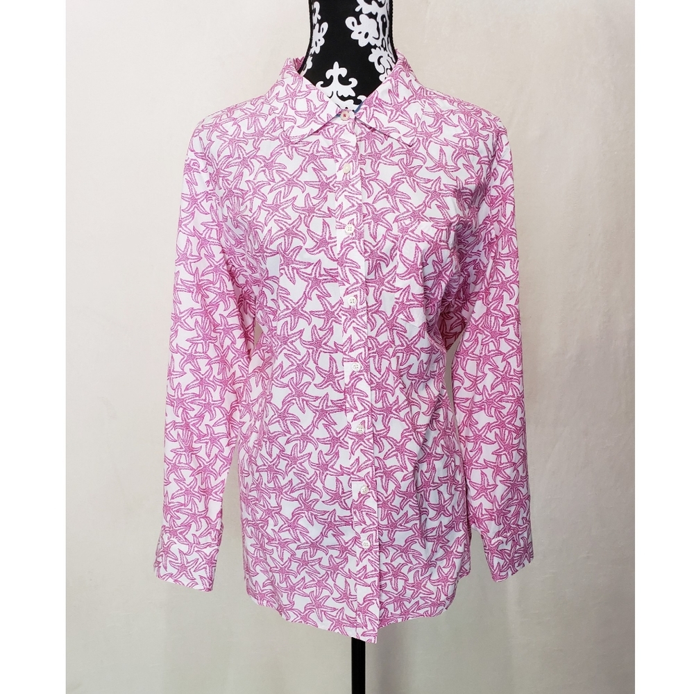 Talbots | Starfish Button Long Sleeve Shirt Top